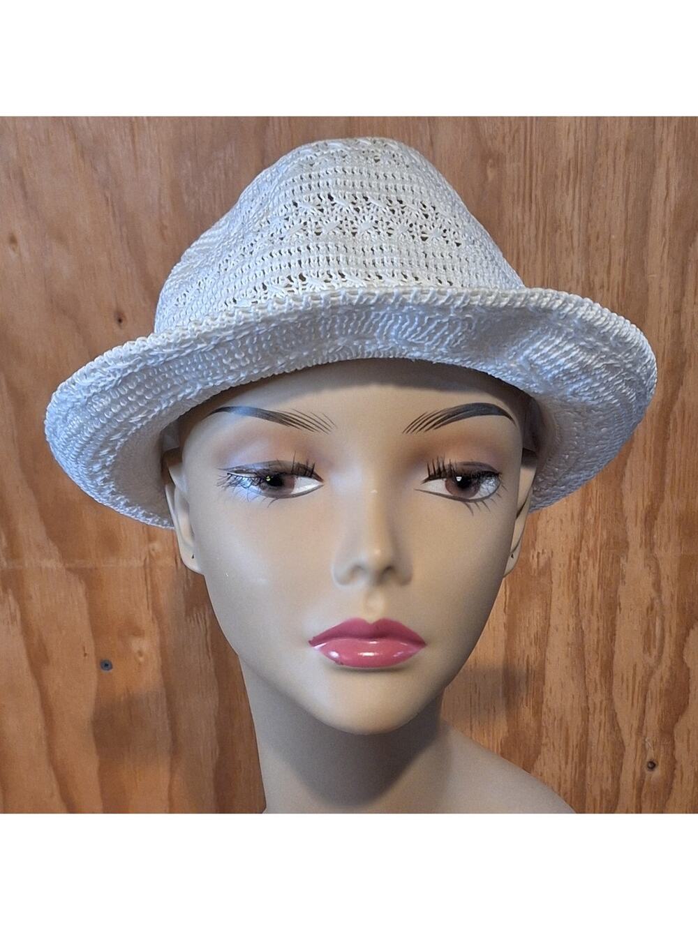 INC International Concepts White Fedora One Size Beach Summer Spring Minimalist